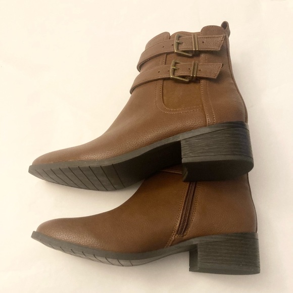 Kenneth Cole Salt Biker Womens Faux Leather Block Heel Ankle Boots Size 8 NEW - Picture 6 of 11